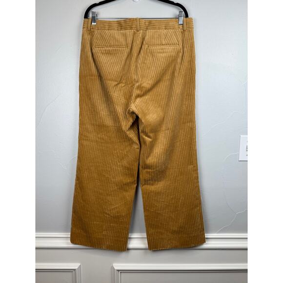 J.Crew Wide Wale Corduroy Pants Size 14 Tan Crop Straight Leg FA18 - Picture 3 of 9